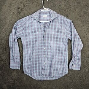Patagonia Mens Plaid Button Down Short‎ Sleeve Organic Cotton Shirt Large